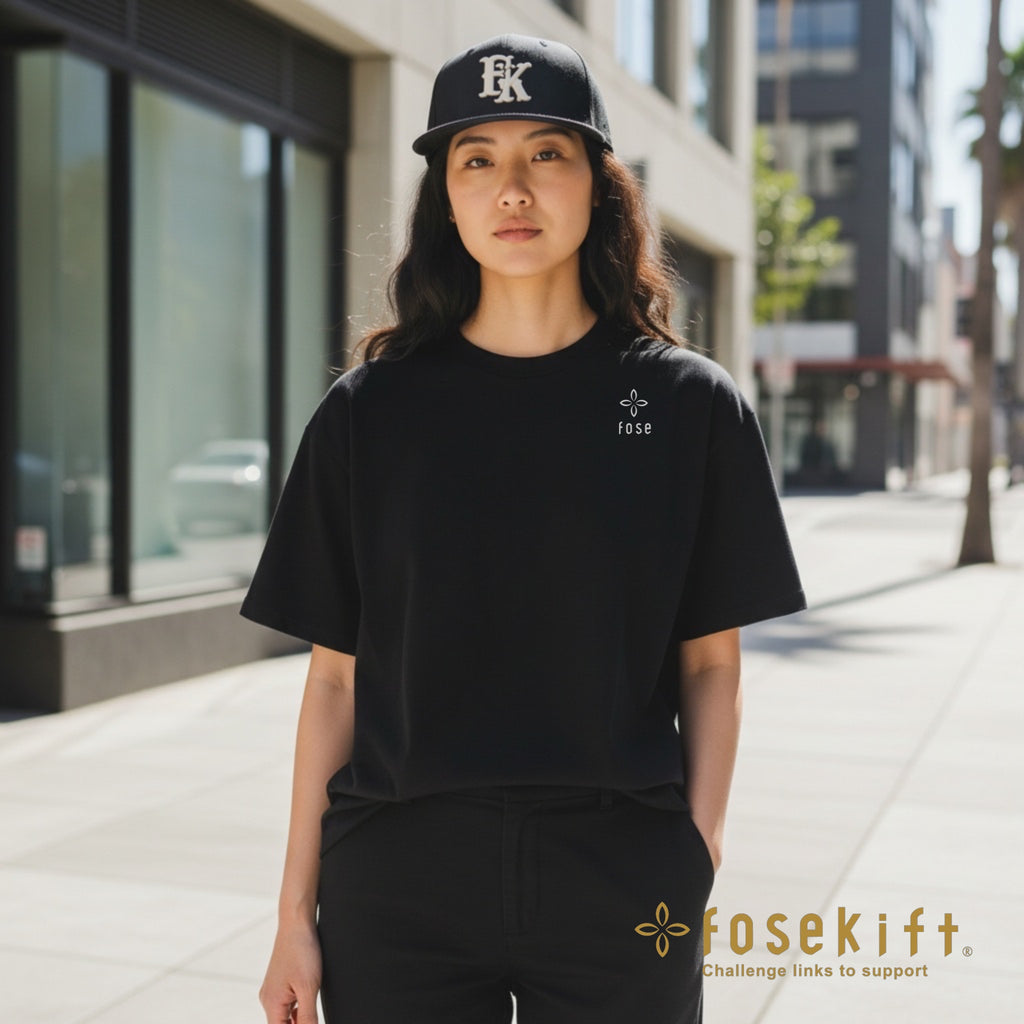【FoseKift】No.14 FK3D刺繍キャップ フラット｜Black