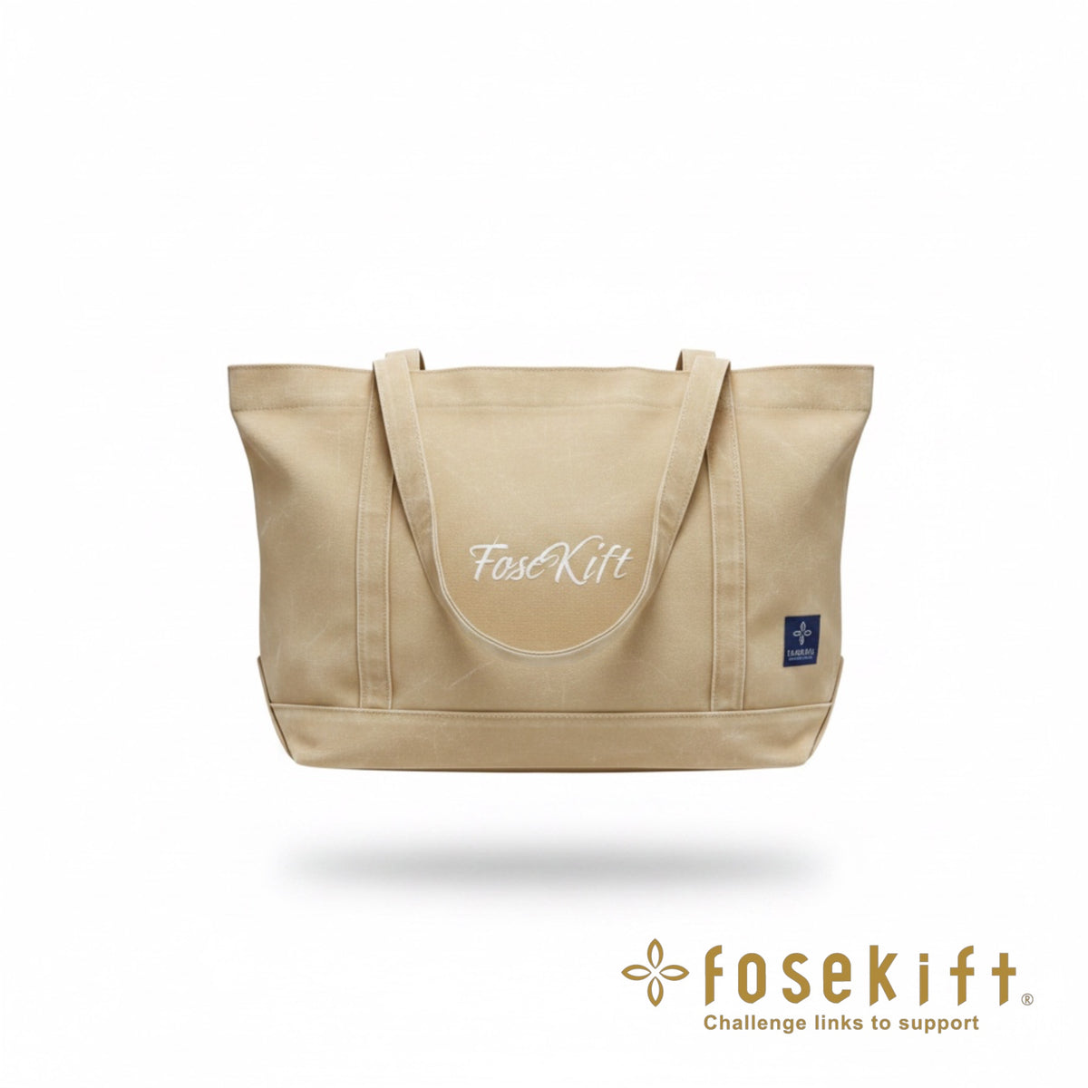 【FoseKift】コットントートバッグ｜2カラー｜グレー・ベージュ