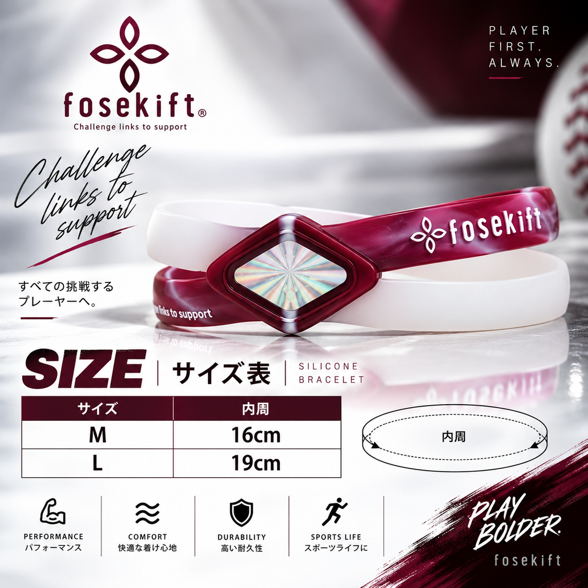 【FoseKift】シリコンブレス｜Enji×WhiteSkeleton｜