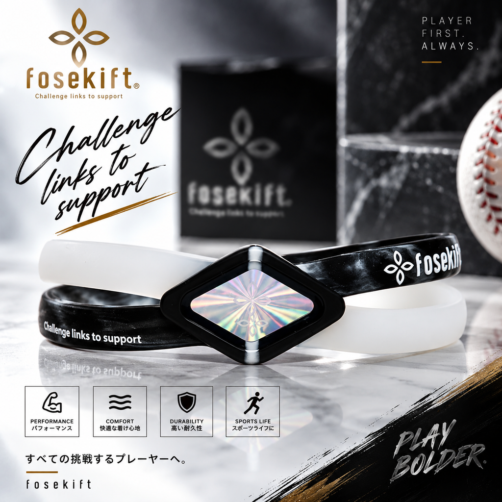 【FoseKift】シリコンブレス｜Black×WhiteSkeleton｜