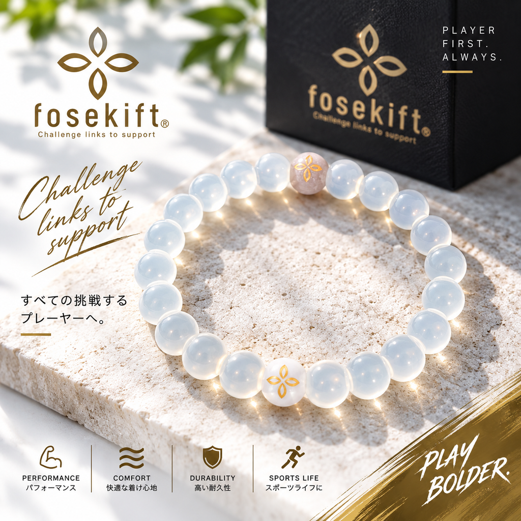 【FoseKift】シリコンブレスレット｜数珠タイプ｜Clear・Black