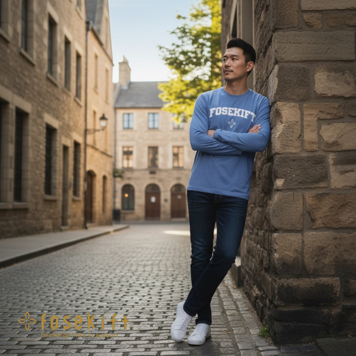 【FoseKift】ロンTシャツ｜Blue｜長袖Tシャツ・スポーツ＆カジュアル
