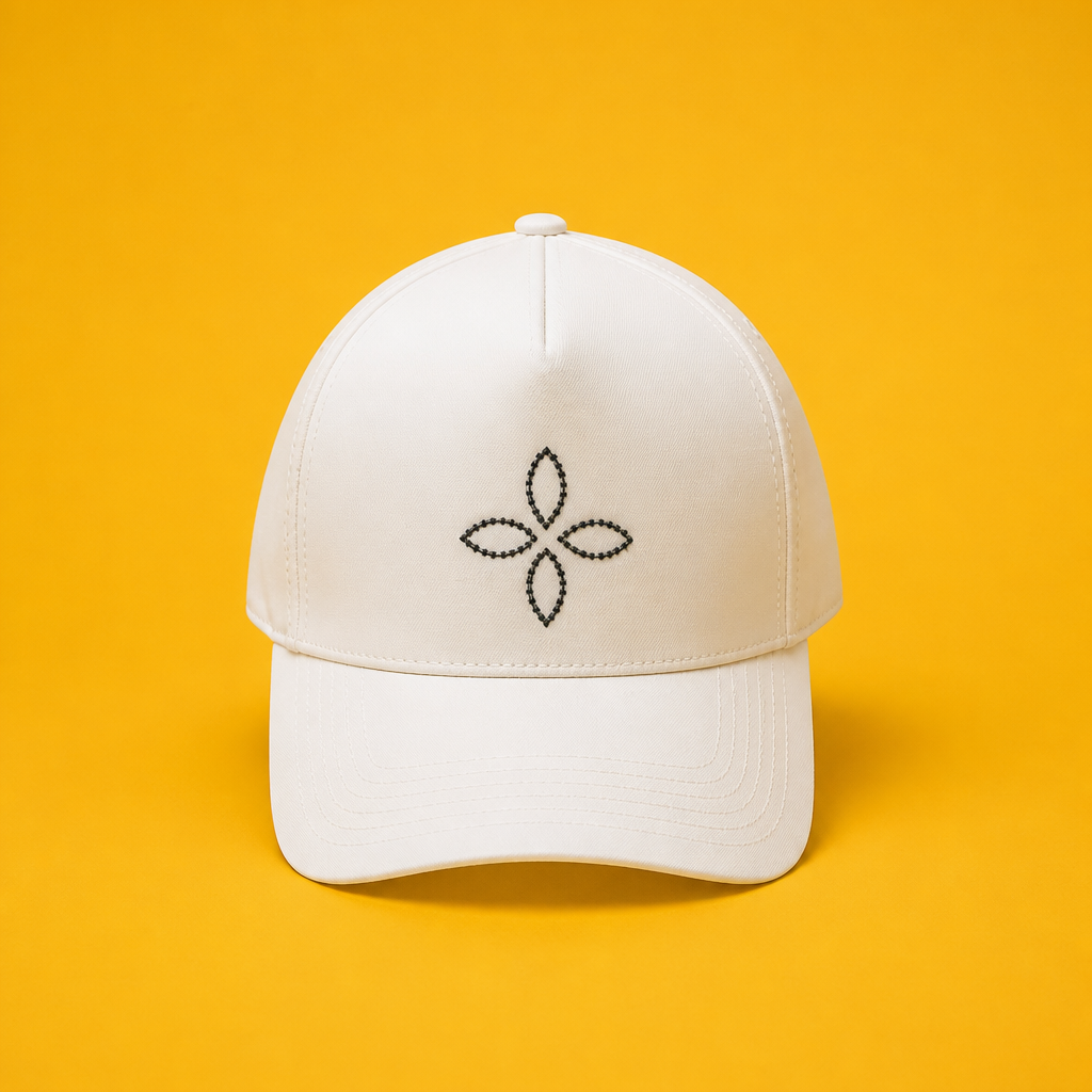【FoseKift】ラインストーンロゴCAP｜丸つば｜ホワイト