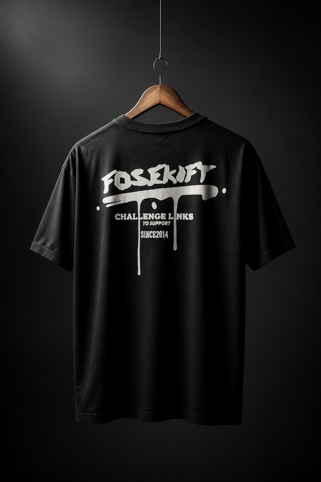 【FoseKift】ペイントロゴTシャツ｜BLACK｜オーバーサイズ
