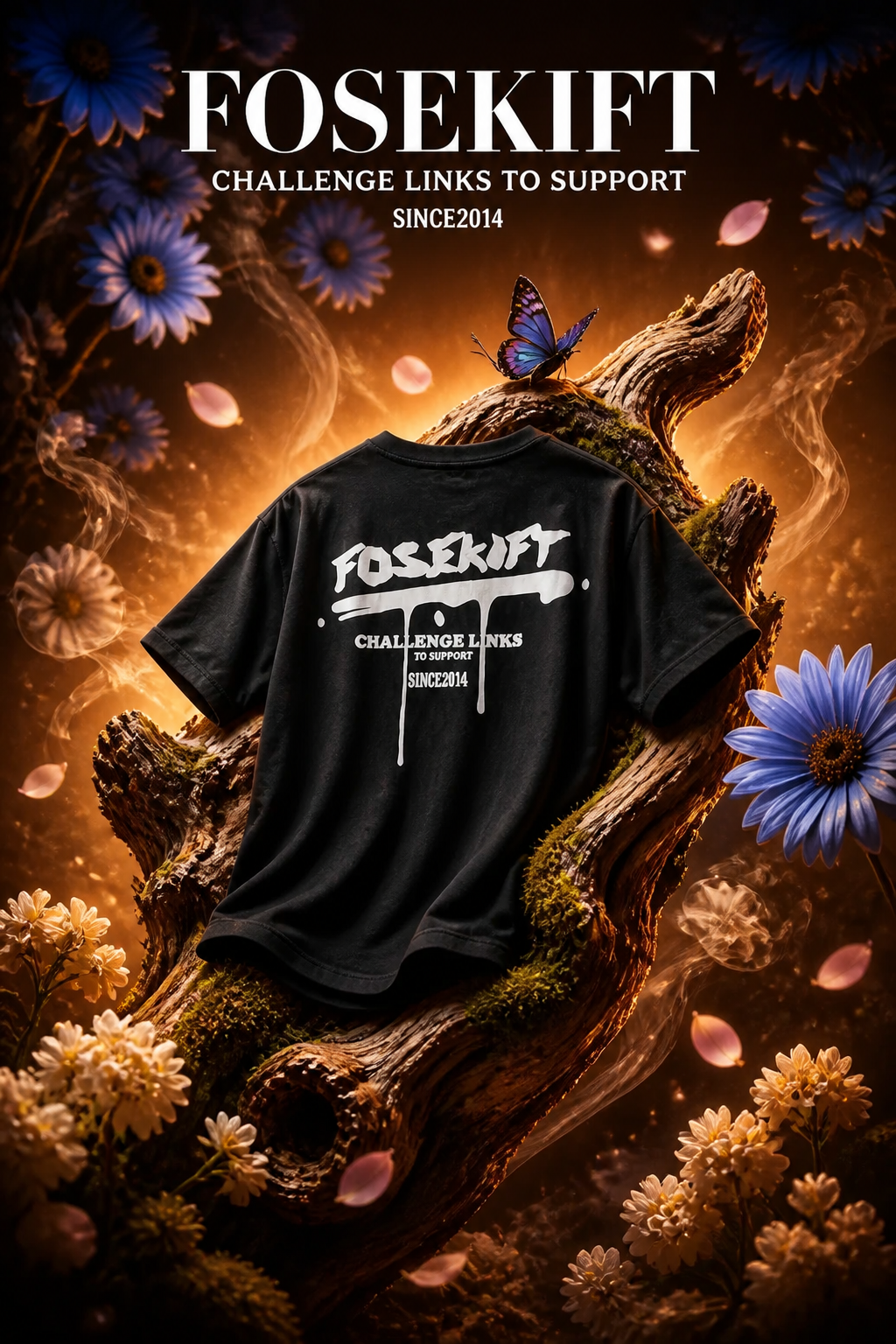 【FoseKift】ペイントロゴTシャツ｜BLACK｜オーバーサイズ