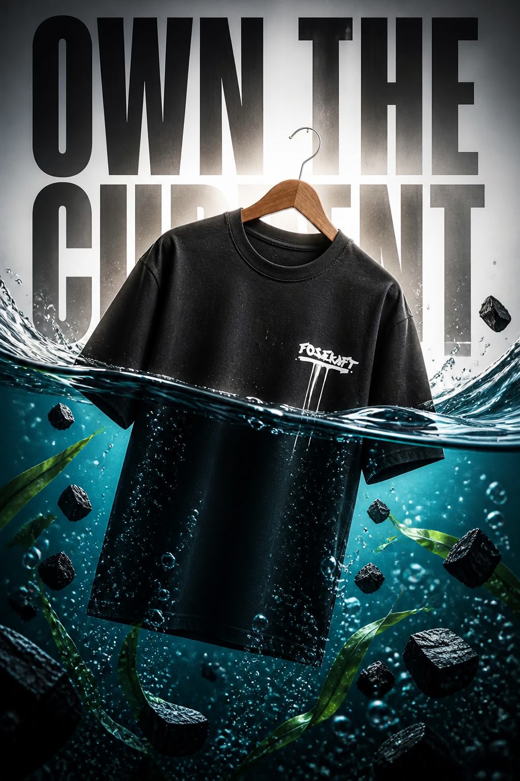 【FoseKift】ペイントロゴTシャツ｜BLACK｜オーバーサイズ