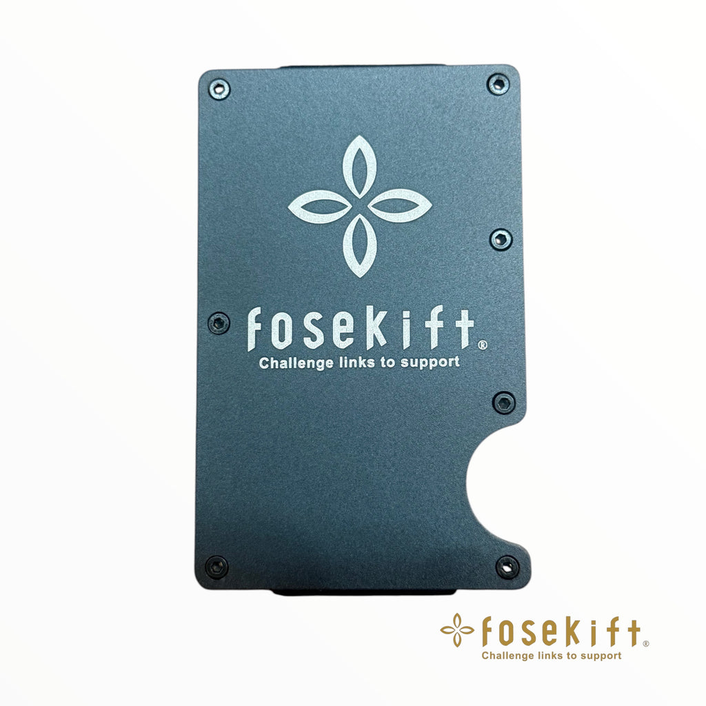 【FoseKift】 マネークリップ付きクレジットカードケース｜ブラック/シルバー