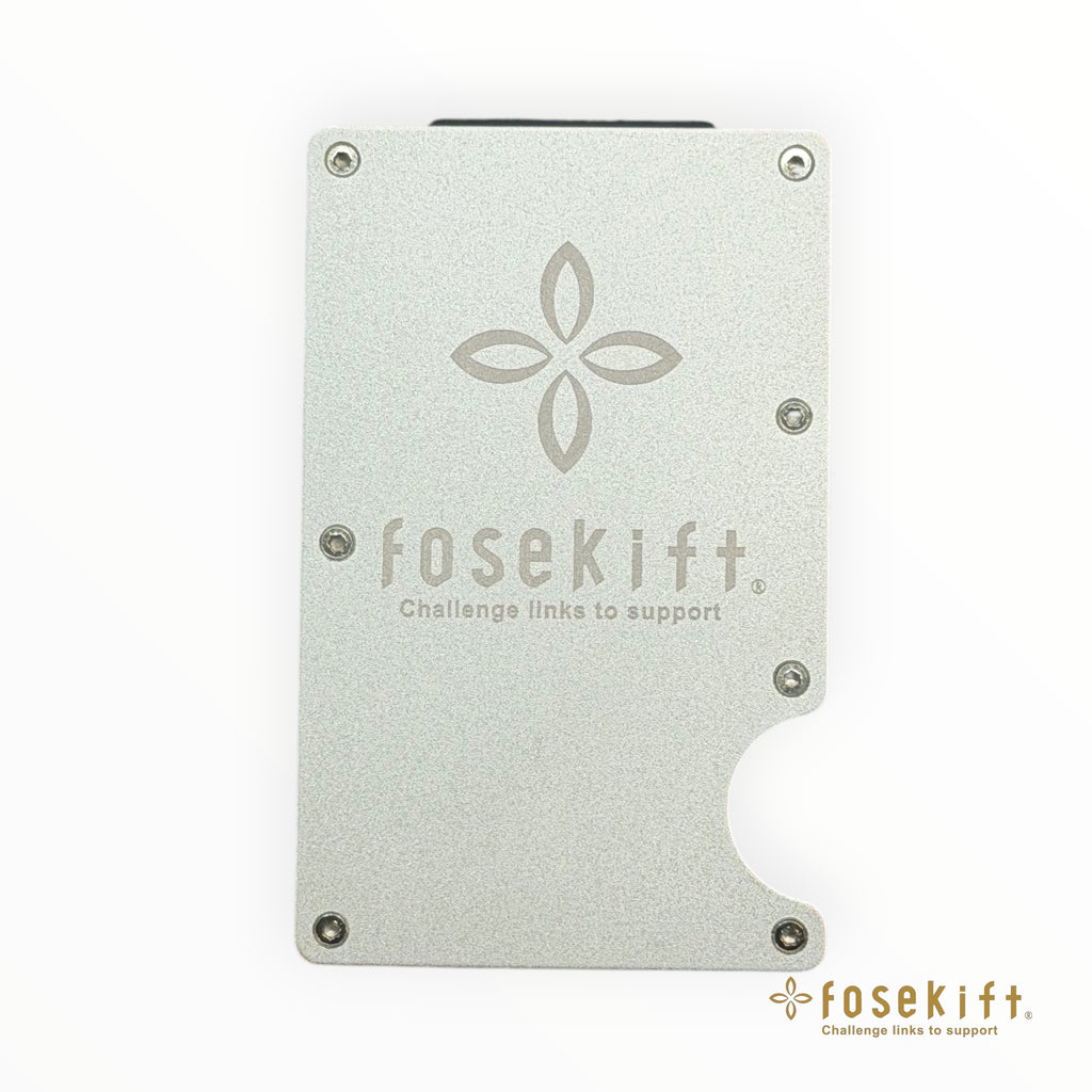 【FoseKift】 マネークリップ付きクレジットカードケース｜ブラック/シルバー