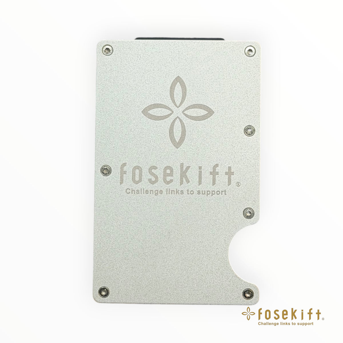 【FoseKift】 マネークリップ付きクレジットカードケース｜ブラック/シルバー