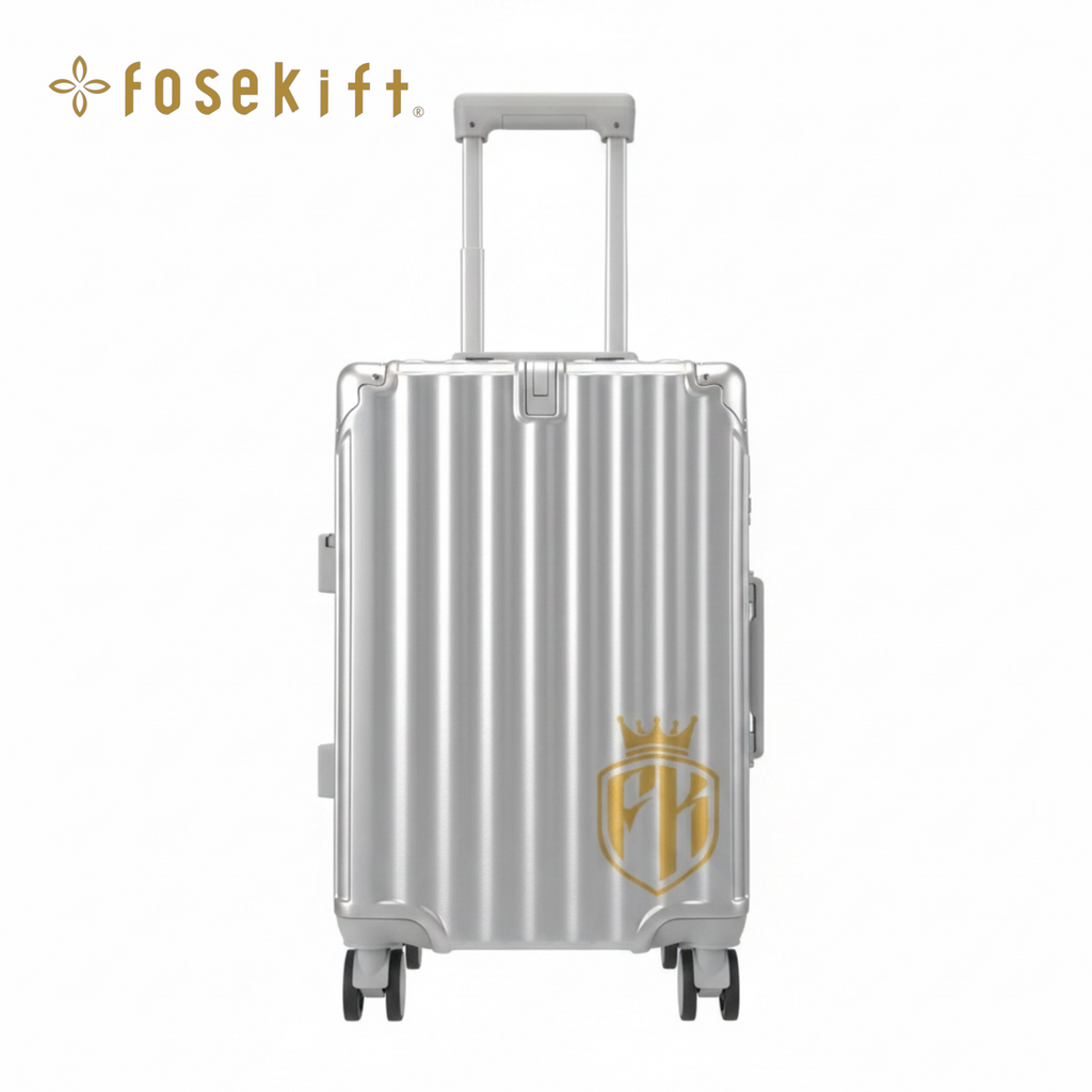 【FoseKift】スーツケース｜機内持ち込み対応｜Silver / Black｜軽量・スタイリッシュ