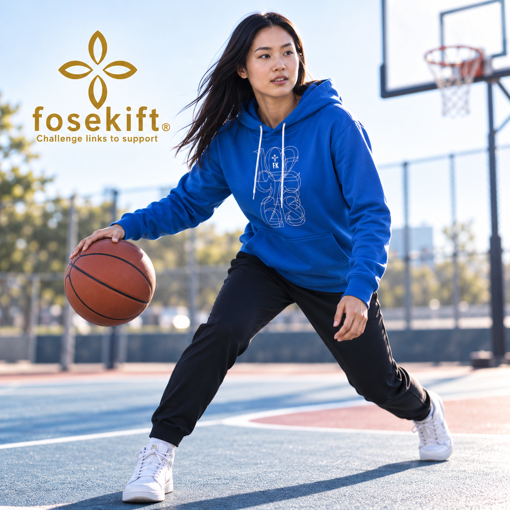 【FoseKift】裏起毛スウェットパーカー｜Blue｜フード付き・スポーツ＆カジュアル