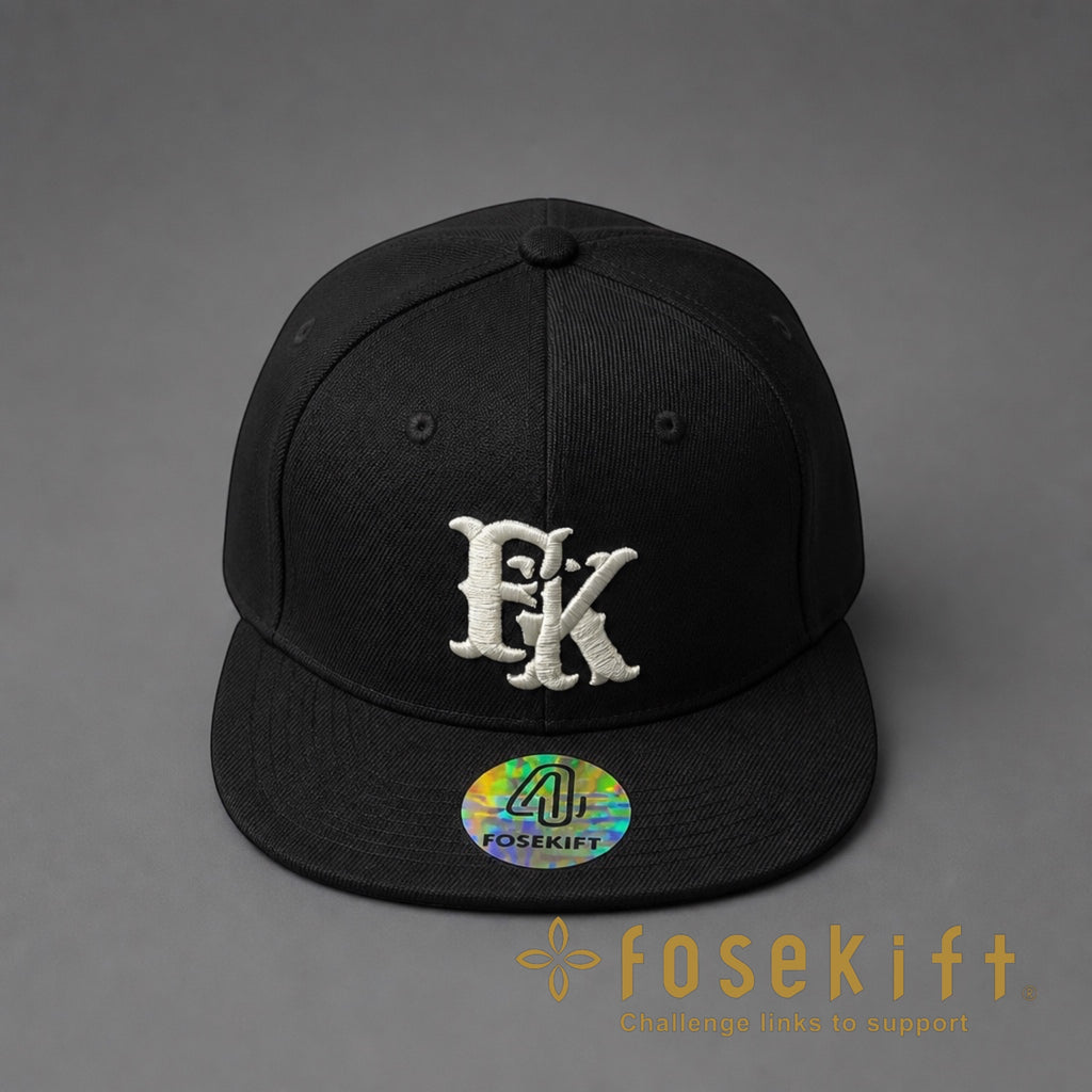 【FoseKift】No.14 FK3D刺繍キャップ フラット｜Black